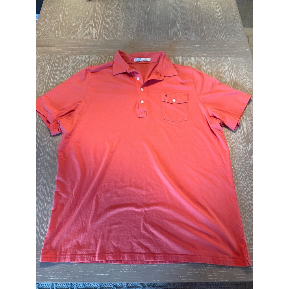 Criquet Mens XXL Coral Pink Organic Cotton Short Sleeve Players Polo Shirt